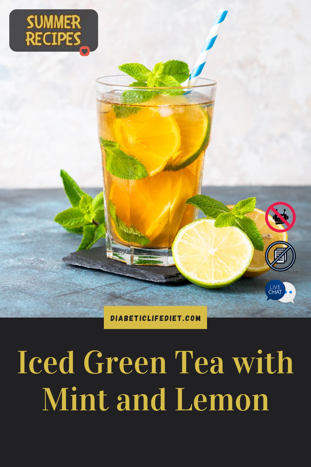 Iced Green Tea with Mint and Lemon