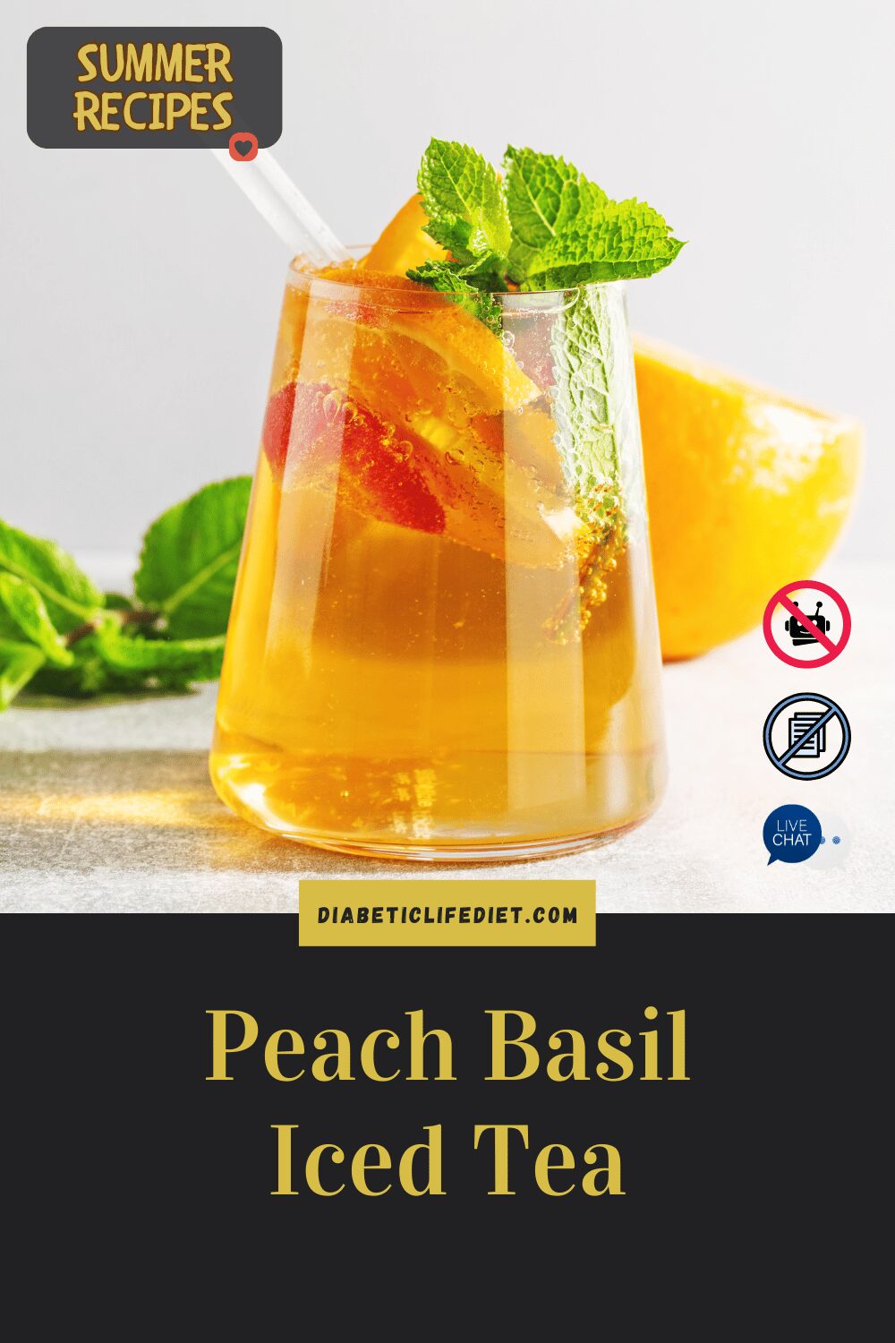 Peach Basil Iced Tea